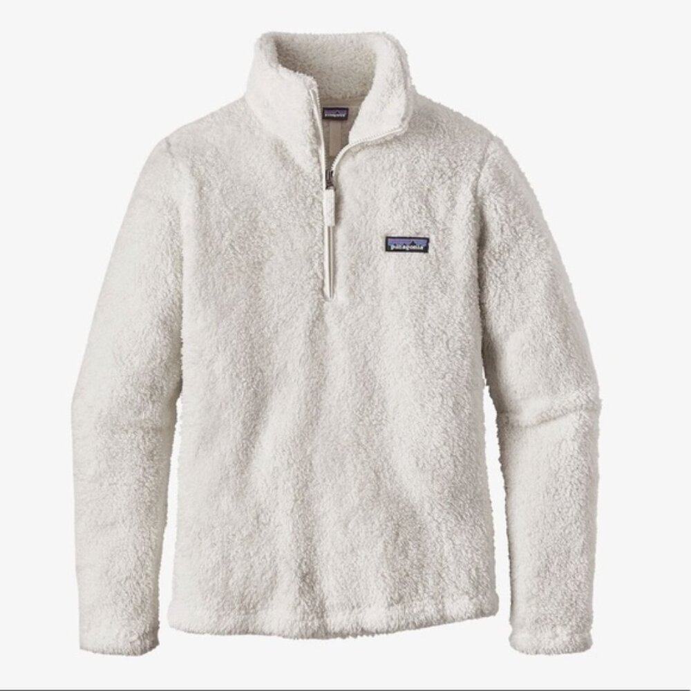 Patagonia Los Gatos 1/4 Zip in Dyno White Fleece Jacket Pullover Size M Medium